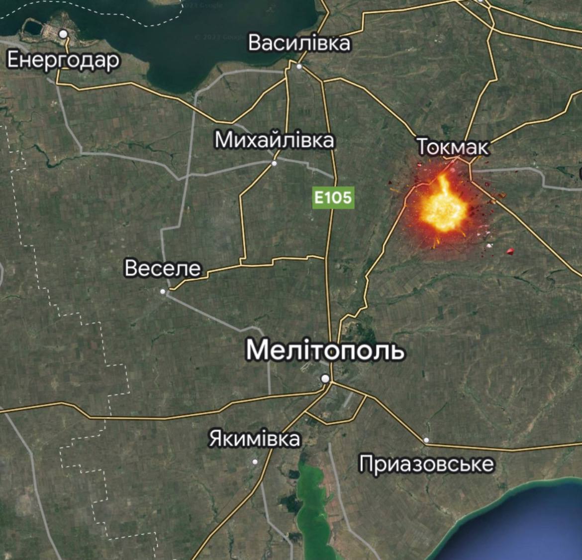 В захопленому Токмаку Запорізької області знову лунають вибухи