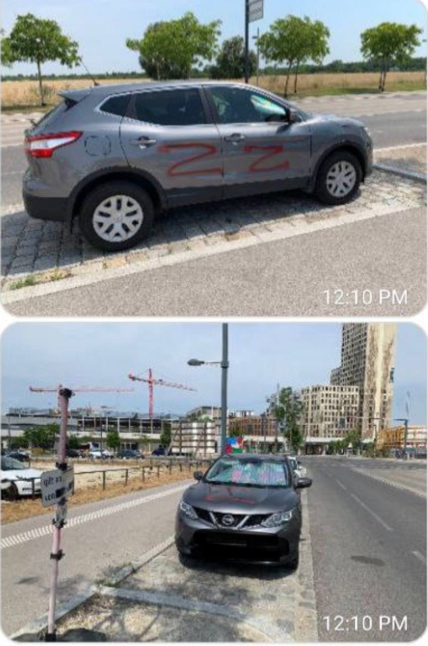 У Відні автомобілі розмальовують символом "Z": псують тільки машини українців