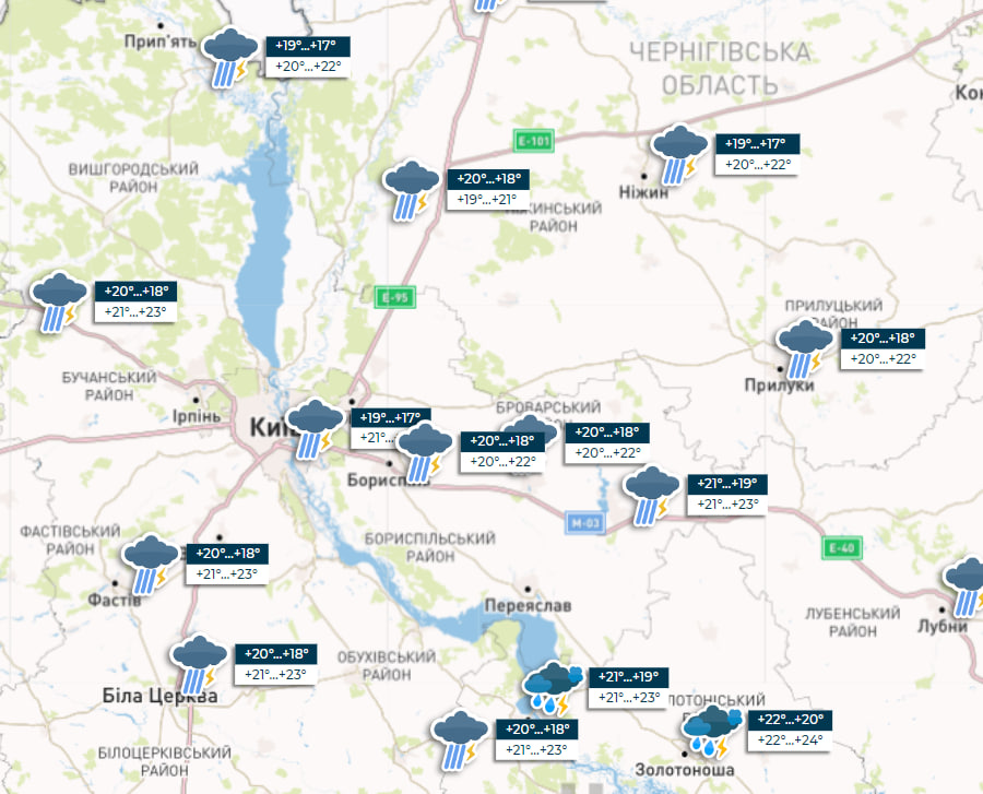 Дощі з грозами, а місцями град: синоптики розповіли, де чекати негоди завтра