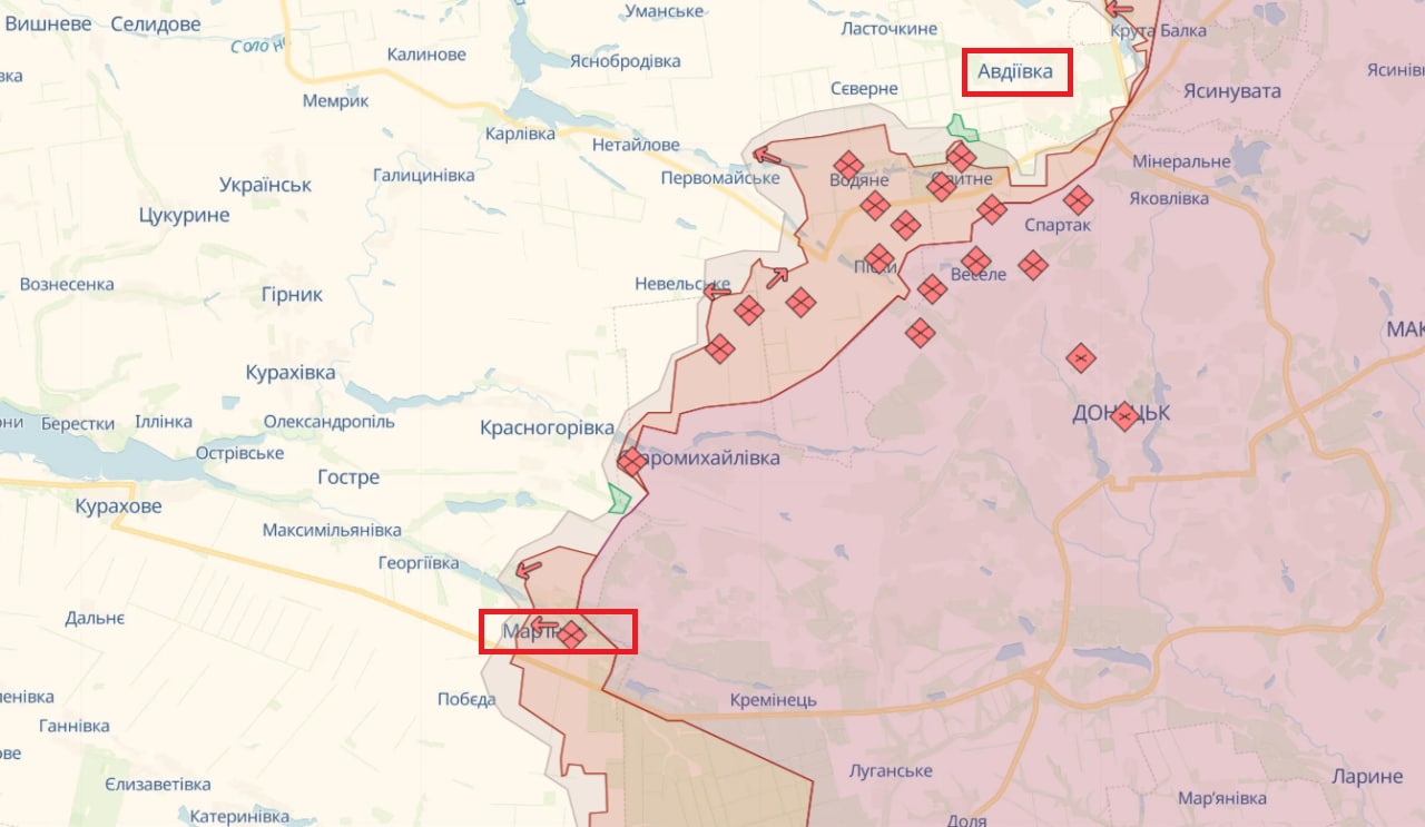 Війська РФ намагаються наступати біля Мар'їнки та Авдіївки. Яка ситуація на фронті