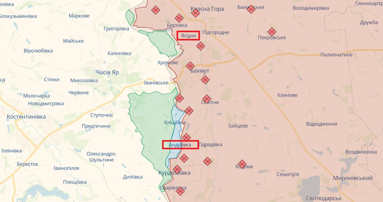 ЗСУ наступають на двох напрямках, а росіяни намагаються повернути позиції в районі Андріївки