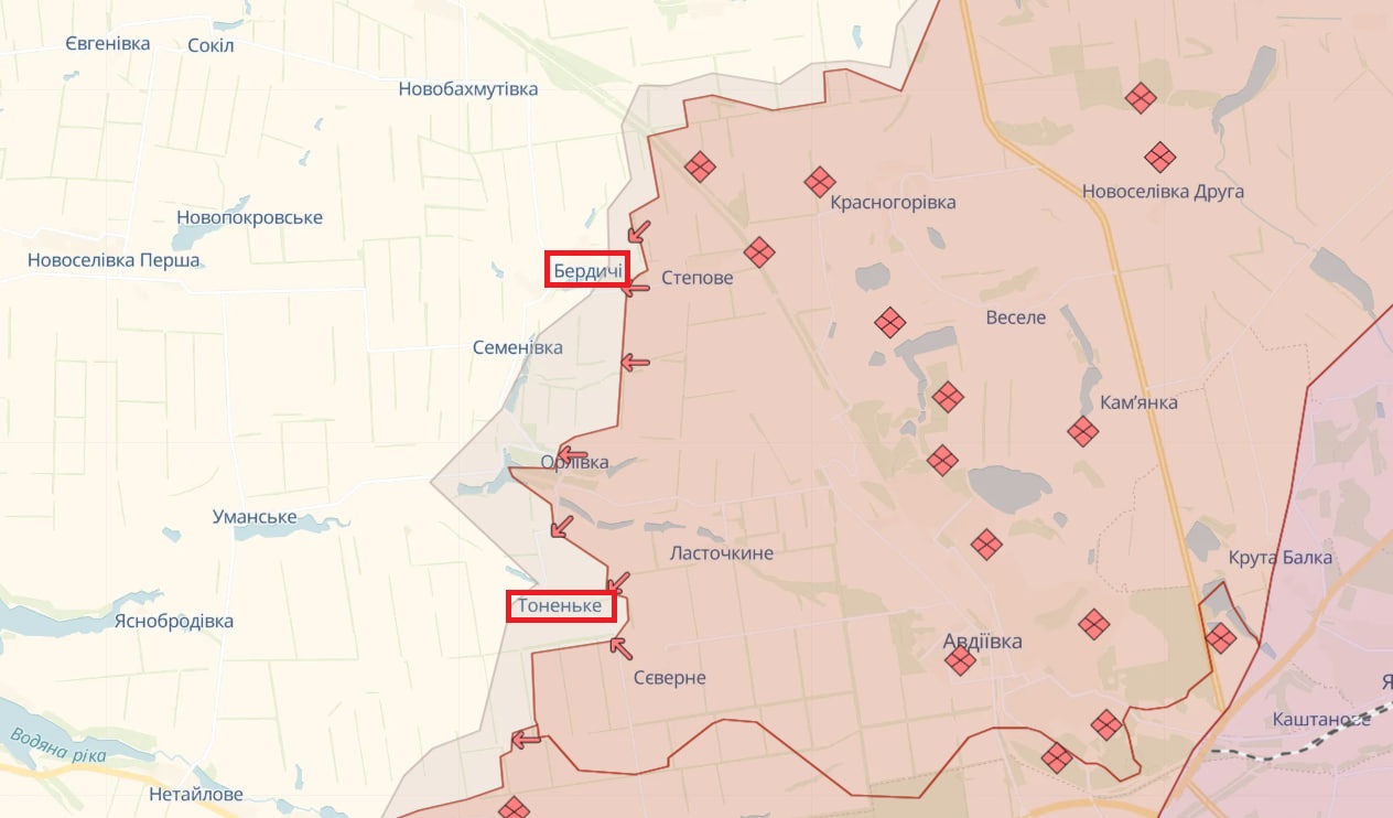 Россияне частично контролируют Бердычи и Тоненькое, но продвижение врага остановлено, - ВСУ