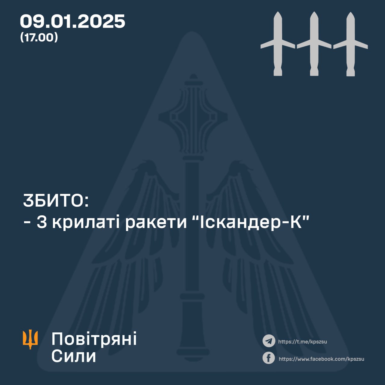 Росіяни атакували Кривий Ріг "Іскандерами". У Повітряних силах розповіли, скільки збили