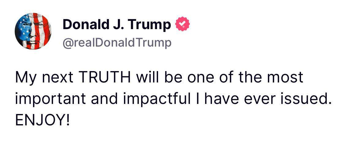 Трамп заінтригував: обіцяє "найвпливовіший" пост в соцмережі