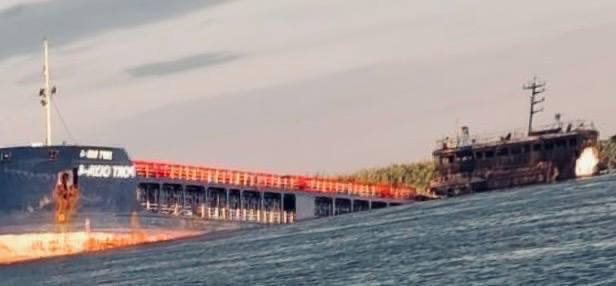 "Не варто дивуватися": Єрмак показав фото потопленого судна росіян на Каспії