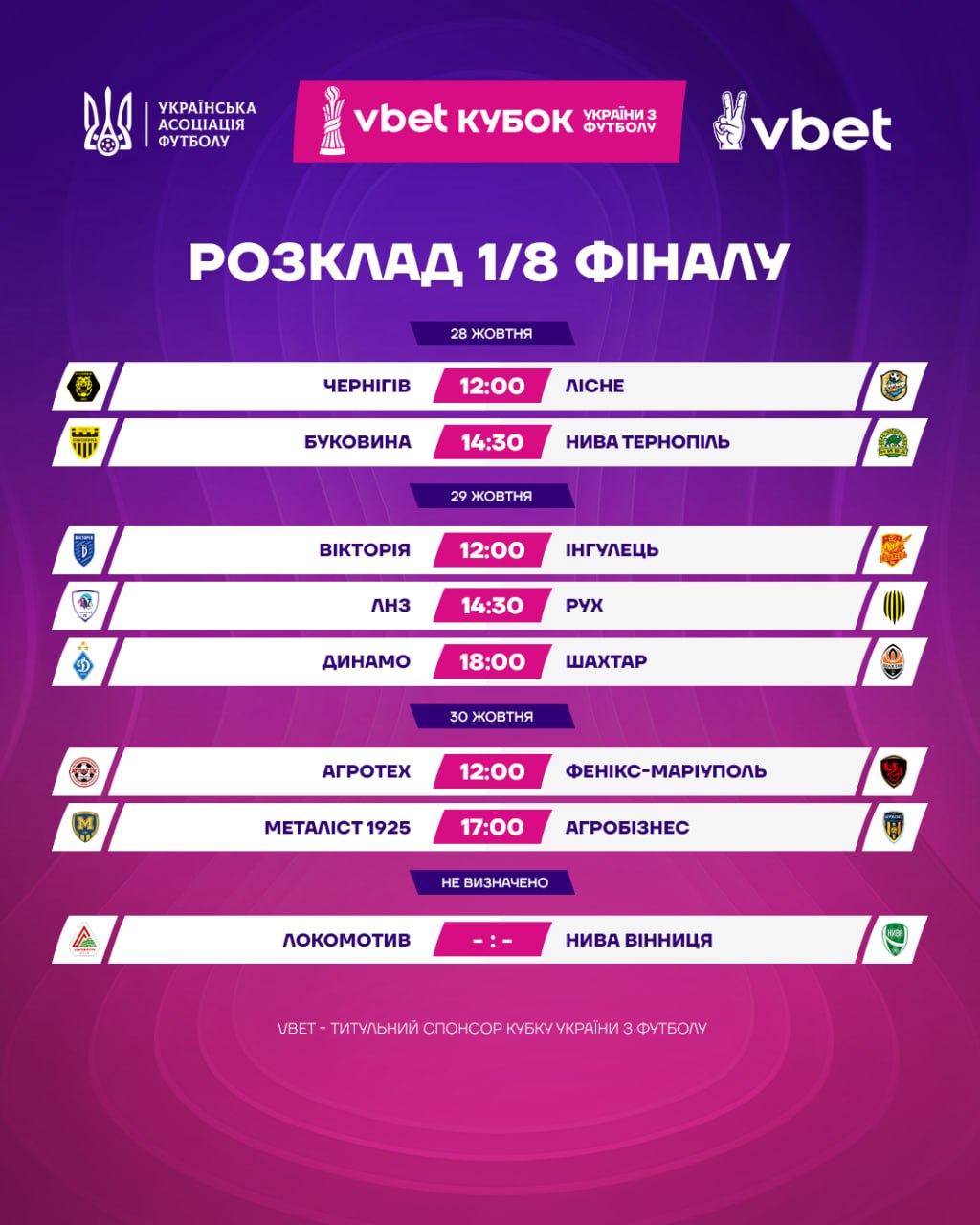 "Динамо" - "Шахтер" в Кубке Украины: точные даты и время Классического и других матчей 1/8 финала
