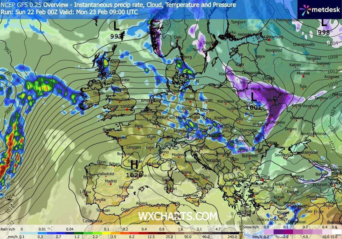 Морози відступають, але йде шторм: де погіршиться погода в останній понеділок лютого