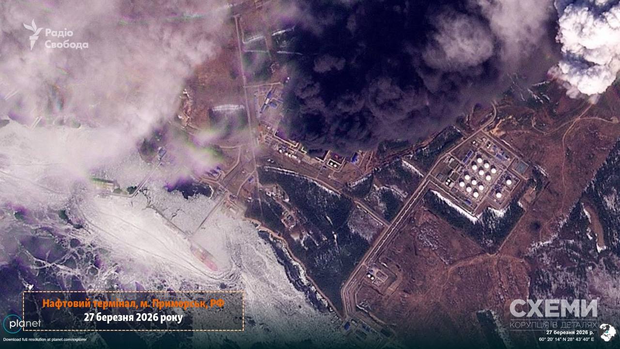 Пожежа на нафтотерміналі Приморська спалахнула з новою силою: супутникові знімки
