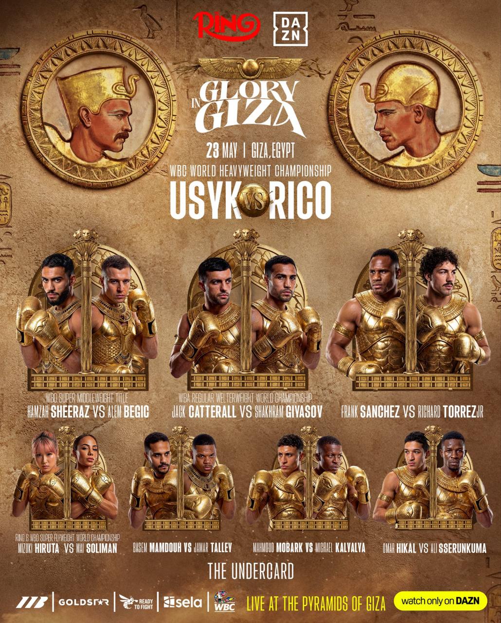 Чемпионские битвы у пирамид: обнародован полный андеркард супербоя Усик - Верховен