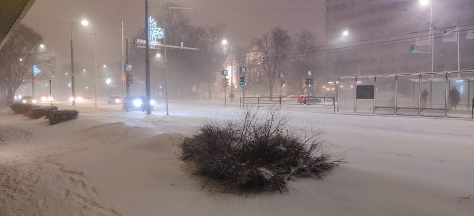 Эстонию накрыла снежная буря. Без света остались десятки тысяч людей