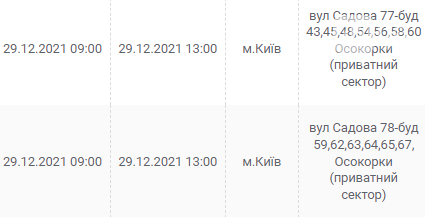 В Киеве и области ожидаются отключения электричества: график и адреса