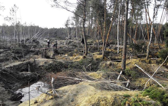 На Волыни пограничники обнаружили два места незаконной добычи янтаря