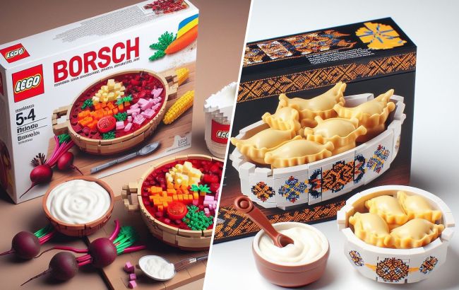 Штучний інтелект показав, як можуть виглядати українські страви у стилі LEGO (фото)