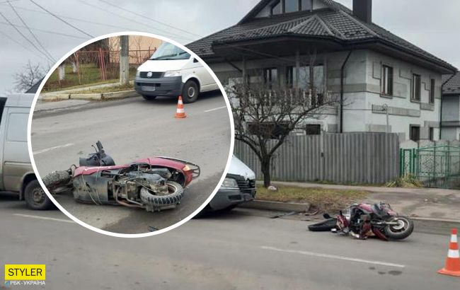 На Волыни 73-летняя бабушка на скутере протаранила бус (фото)