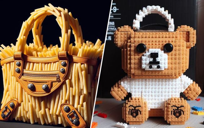 ШІ створив незвичайні сумки: картопля фрі, картонний пакет, конструктор. І це ще не все (фото)