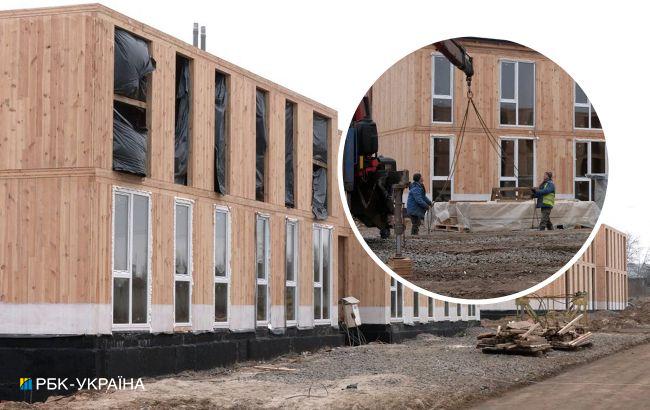 112 квартир. В Чернигове строят деревянные модульные дома для людей, потерявших жилье