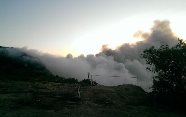 На Грибовической свалке возникло повторное возгорание