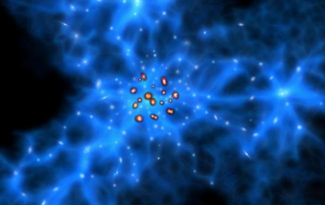 Астрофізики виявили скупчення молодих колосальних галактик