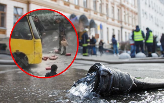 В Киеве загорелась маршрутка с пассажирами внутри: тушили прохожие