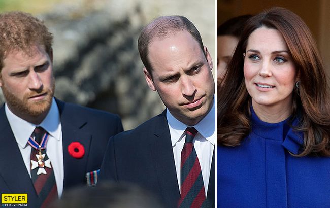 Конфлікт принців Гаррі та Вільяма: Кейт Міддлтон втрутилася в сварку