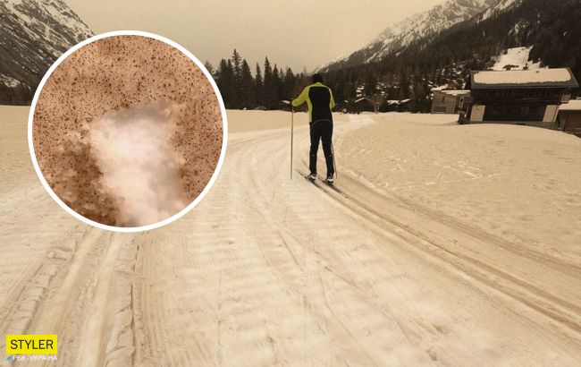 Європу засипало кольоровим снігом: фото незвичайного явища