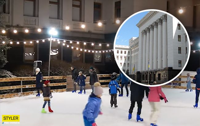 Під Офісом президента відкрили ковзанку: фудкорту немає, але все безкоштовно (фото)
