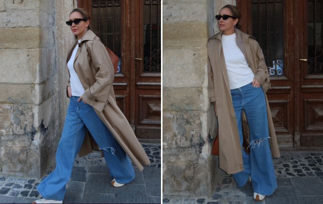 Как носить тренч и джинсы, чтобы выглядеть на миллион: пример Кати Осадчей