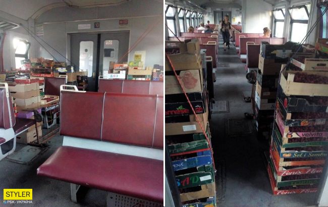 "Торгаші" перетворили електричку на Одесу в базар: "це по пільзі?"