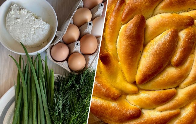 Вкусный, как в детстве: оригинальный пирог-лепесток с зеленью и творогом от одесского повара