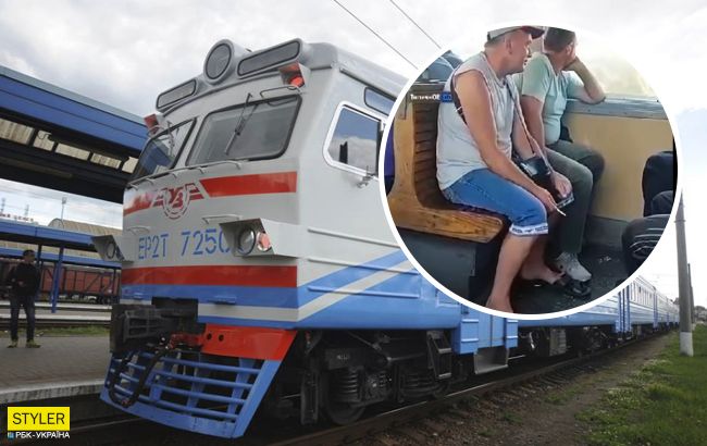 В сети показали "трешовую" украинскую электричку: что там только не делают