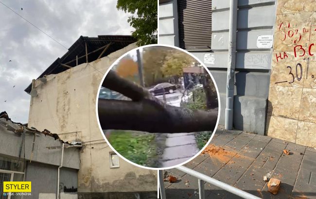 Львов накрыло мощным ураганом: стихия сорвала крыши, снесла деревья и обвалила фасады зданий