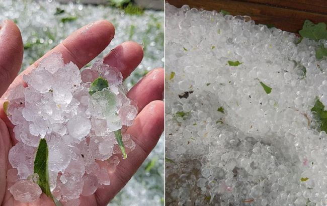 Под Киевом выпал крупный град: известный политик показала последствия непогоды (фото)