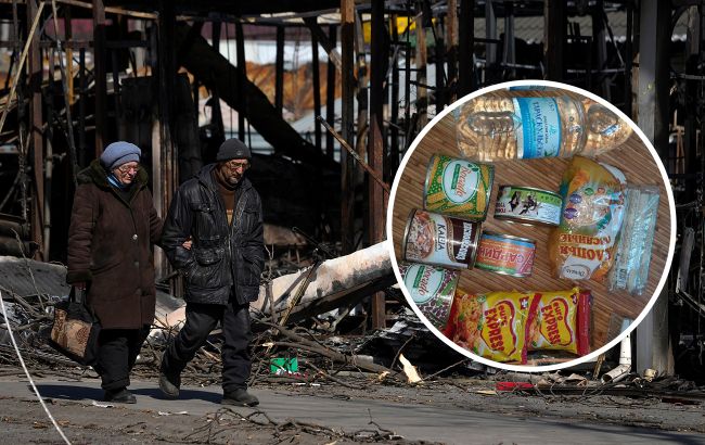 Крупа з жуками та дві пляшки води на місяць: у мережі показали продуктовий набір від окупантів у Маріуполі