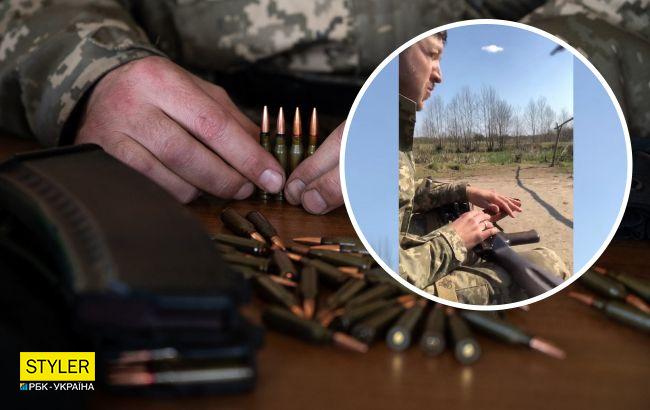 "Барабанщик на войне": военный сыграл "Ой, у лузі червона калина" на автомате (видео)