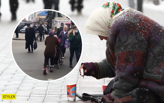 Выдуривала деньги: "чудесное исцеление" попрошайки во Франковске показали на видео