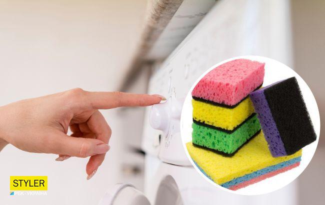 Бросьте губку для посуды в стиральную машину и результат вас точно удивит