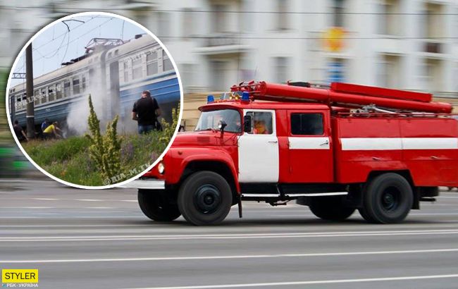 Повалив чорний дим: під Запоріжжям загорівся потяг з пасажирами всередині