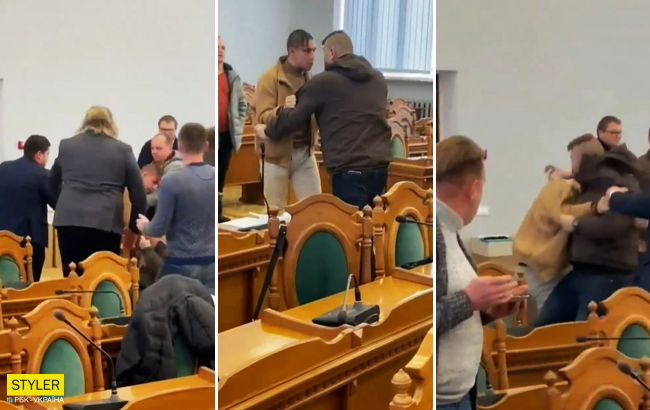Кричал, что я "вата": драка львовских депутатов на сессии попала на видео