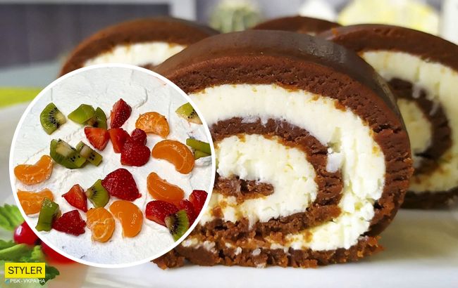 Этот легкий новогодний десерт с фруктами понравится всем: готовится всего 10 минут