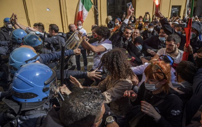 В Риме карантинный протест превратился в столкновения с полицией