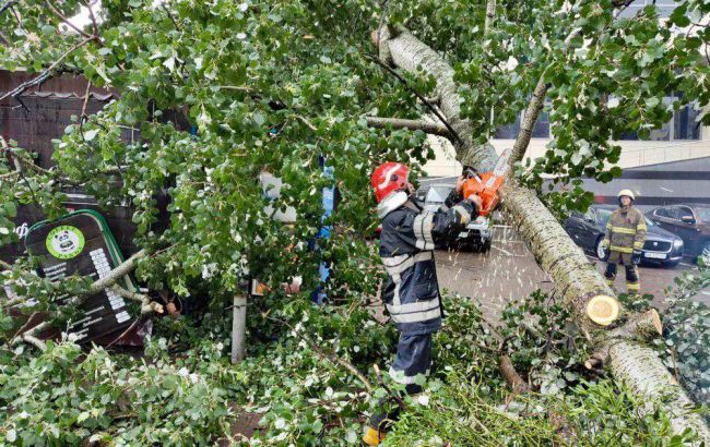 ГСЧС сообщила о пострадавших из-за урагана в Киеве