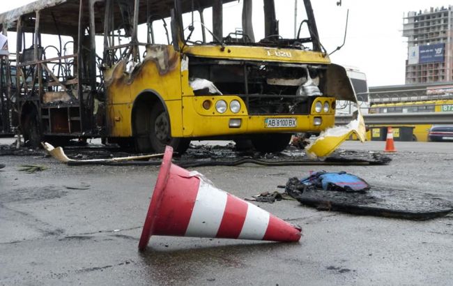 В Киеве на ходу загорелась маршрутка