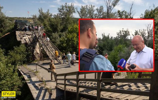 Иди ты отсюда: переселенец жестко осадил российских журналистов в Станице Луганская (видео)