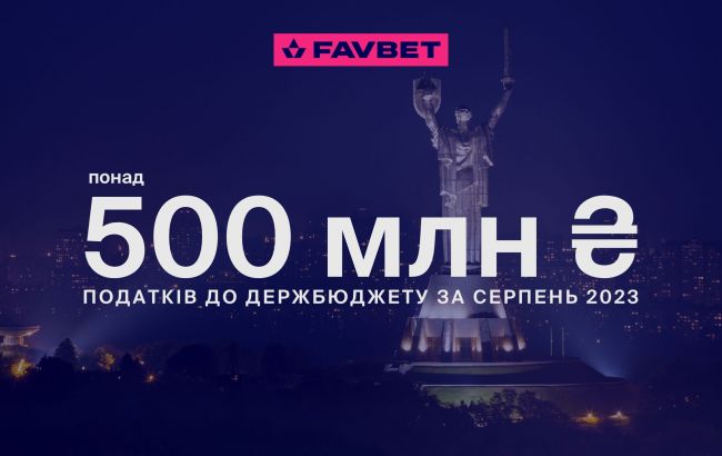 FAVBET сплатив у серпні понад 500 млн гривень податків