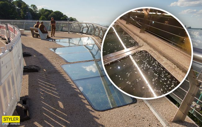 На мосту Кличко снова ЧП: ребенок стал причиной разрушения