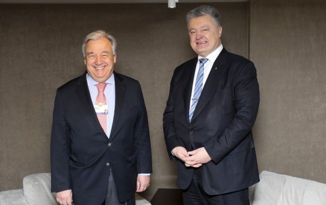 Порошенко обсудил с генсеком ООН перспективы размещения миротворцев на Донбассе