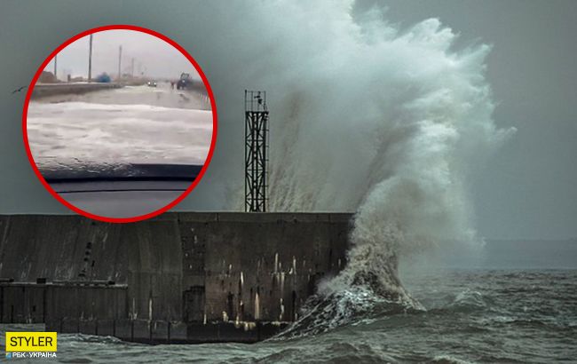 Мощный шторм в Крыму: впечатляющие видео дикой стихии