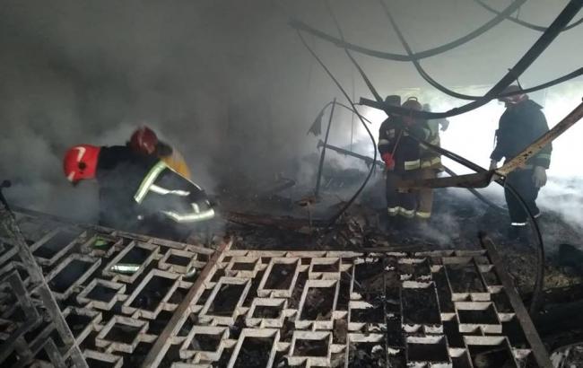 Во Львове ночью горела территория стадиона СКА