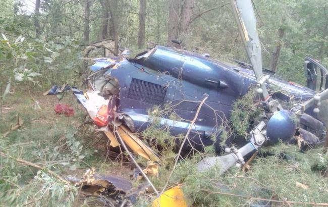 В Киеве упал вертолет, есть пострадавшие