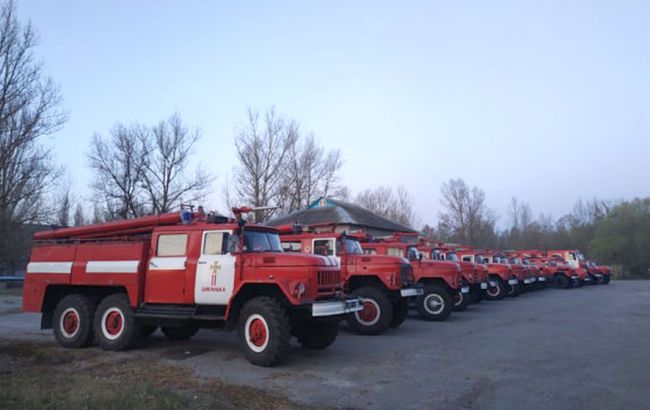 На границе Чернобыльской зоны потушили пожар